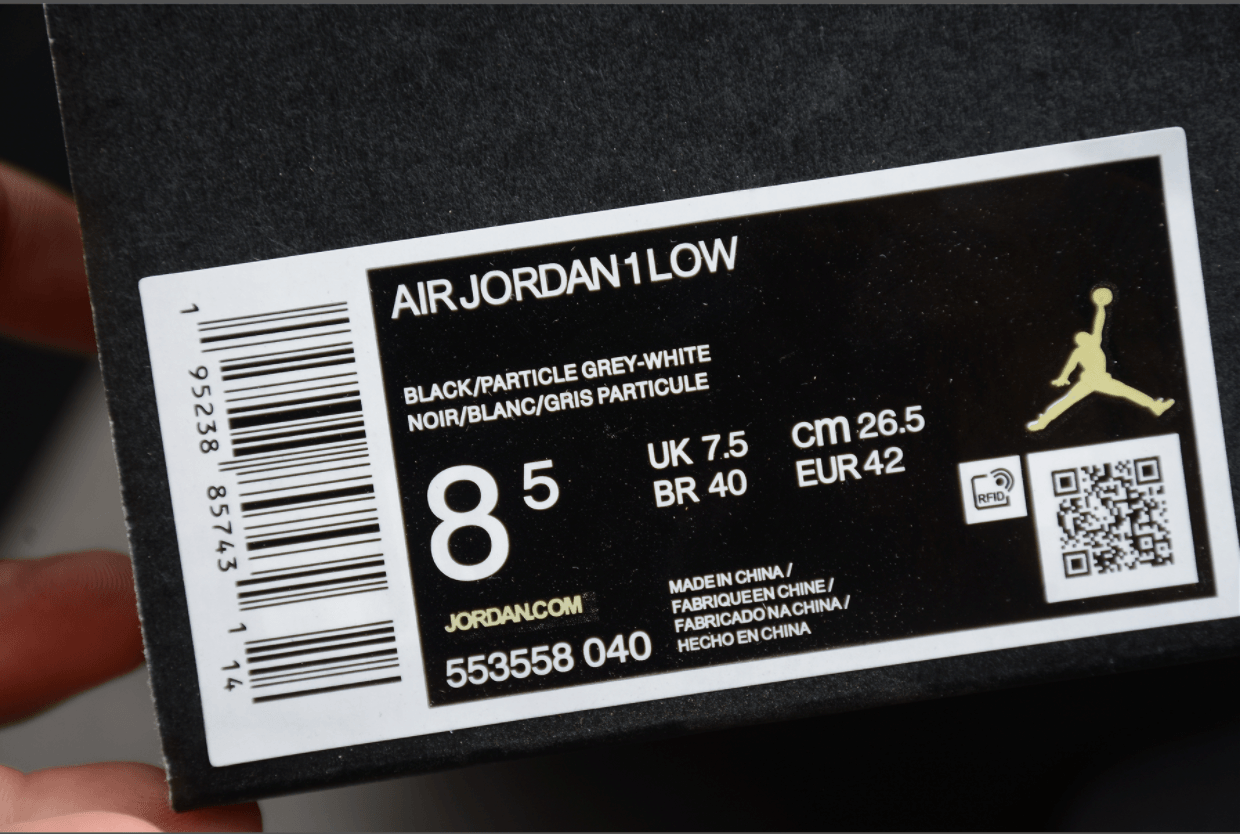 Jordan 1 Low Black Medium Grey