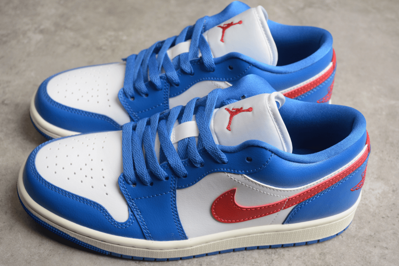 Jordan 1 Low Sport Blue Gym red